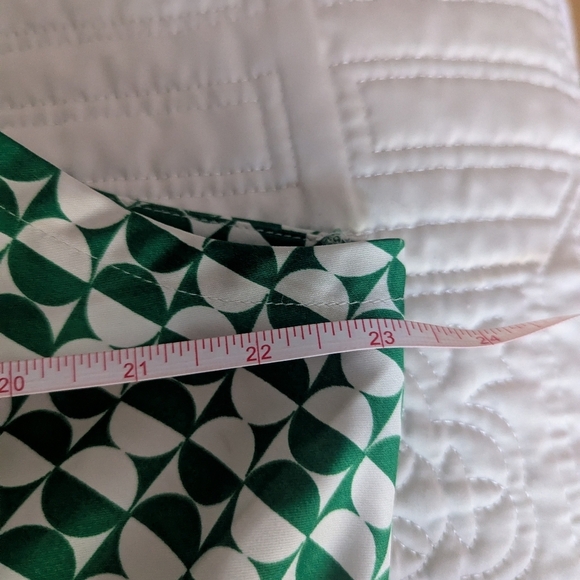 AVA & VIV Green White Geometric Design Feminine Casual Midi Dress Size 1X - Picture 7 of 12